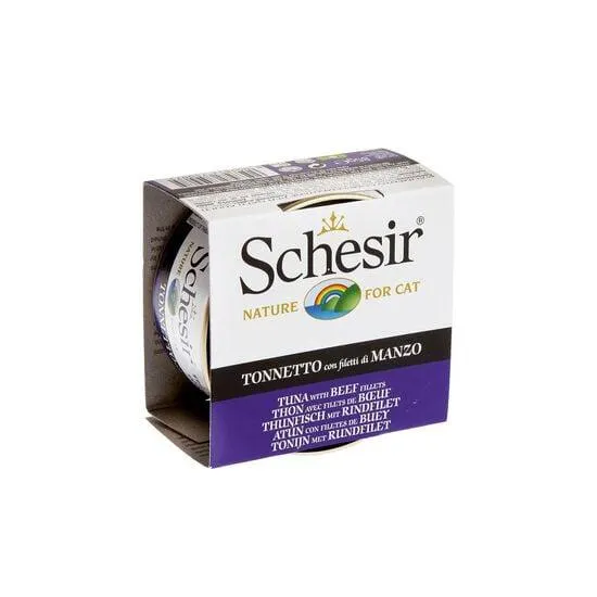 Tuna and beef fillets wet food for cats