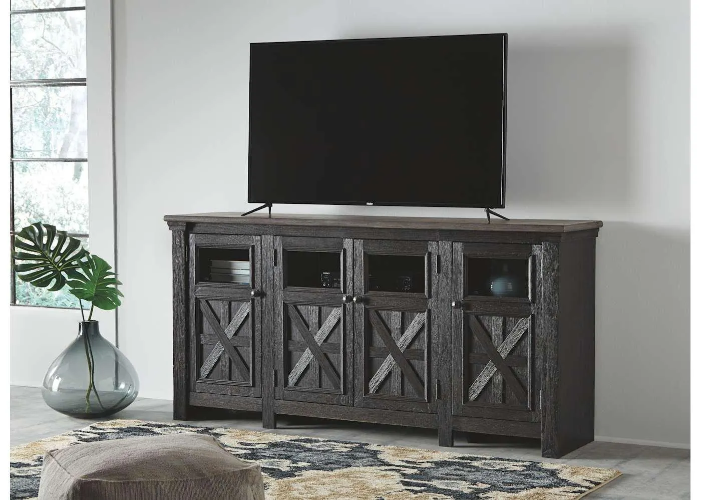 Tyler Creek TV Stand - Black/Gray