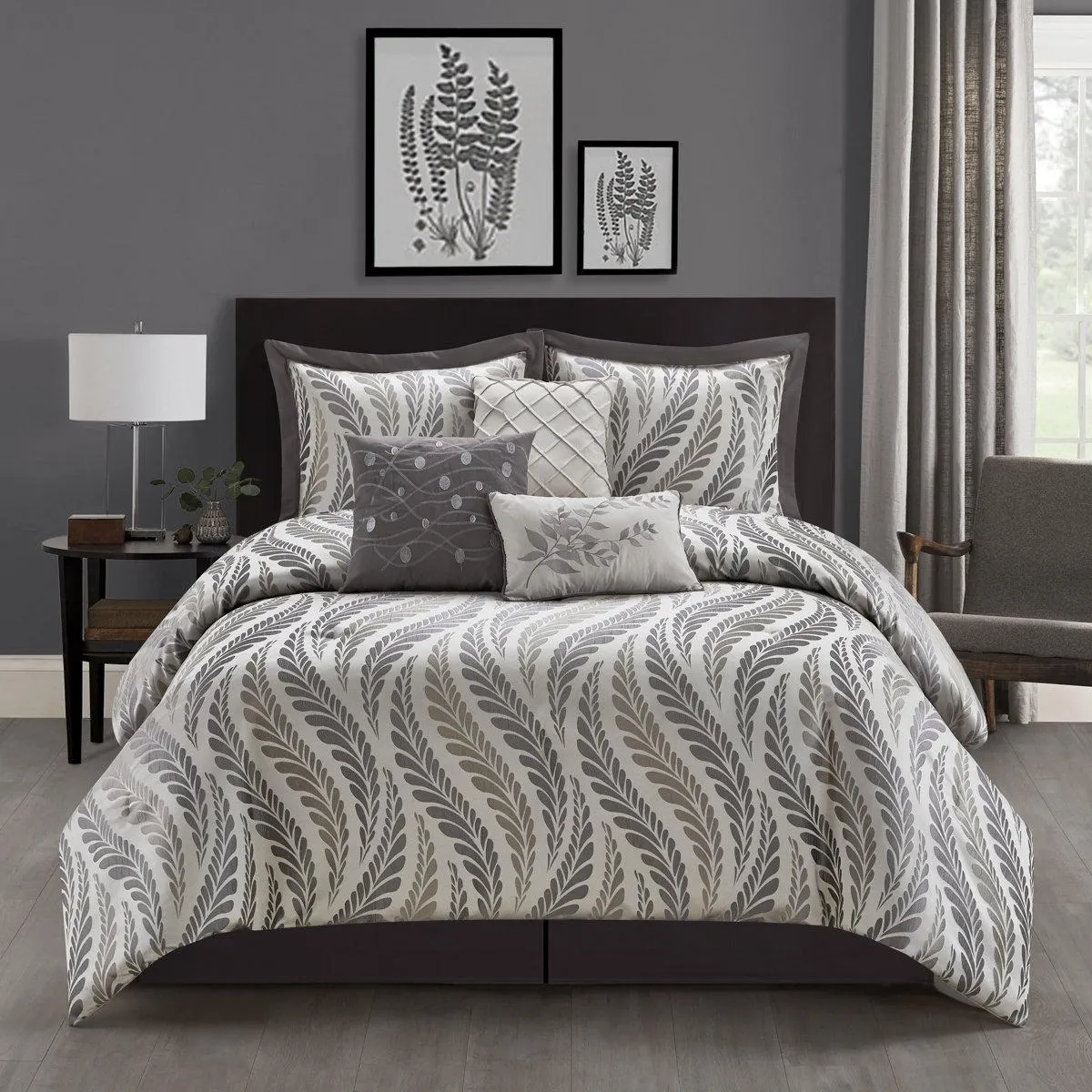 Capella Taupe Microfiber 7 Piece Comforter Set