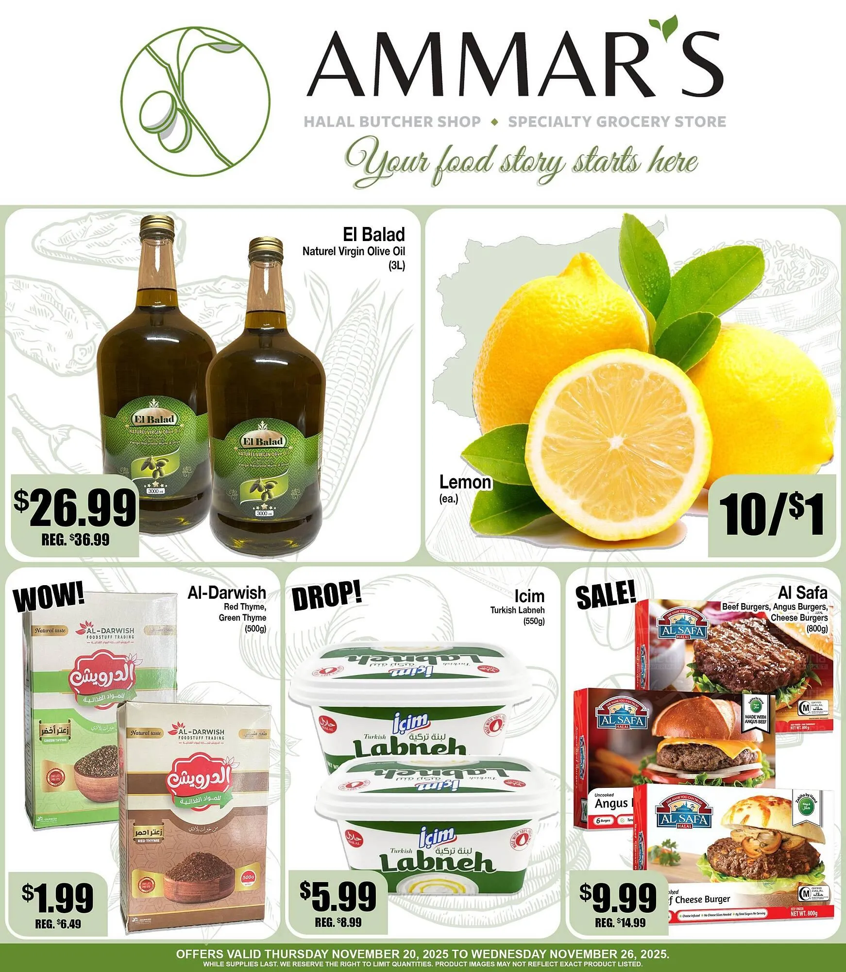 Ammar's Halal Meats flyer from November 20 to November 26 2025 - flyer page 1