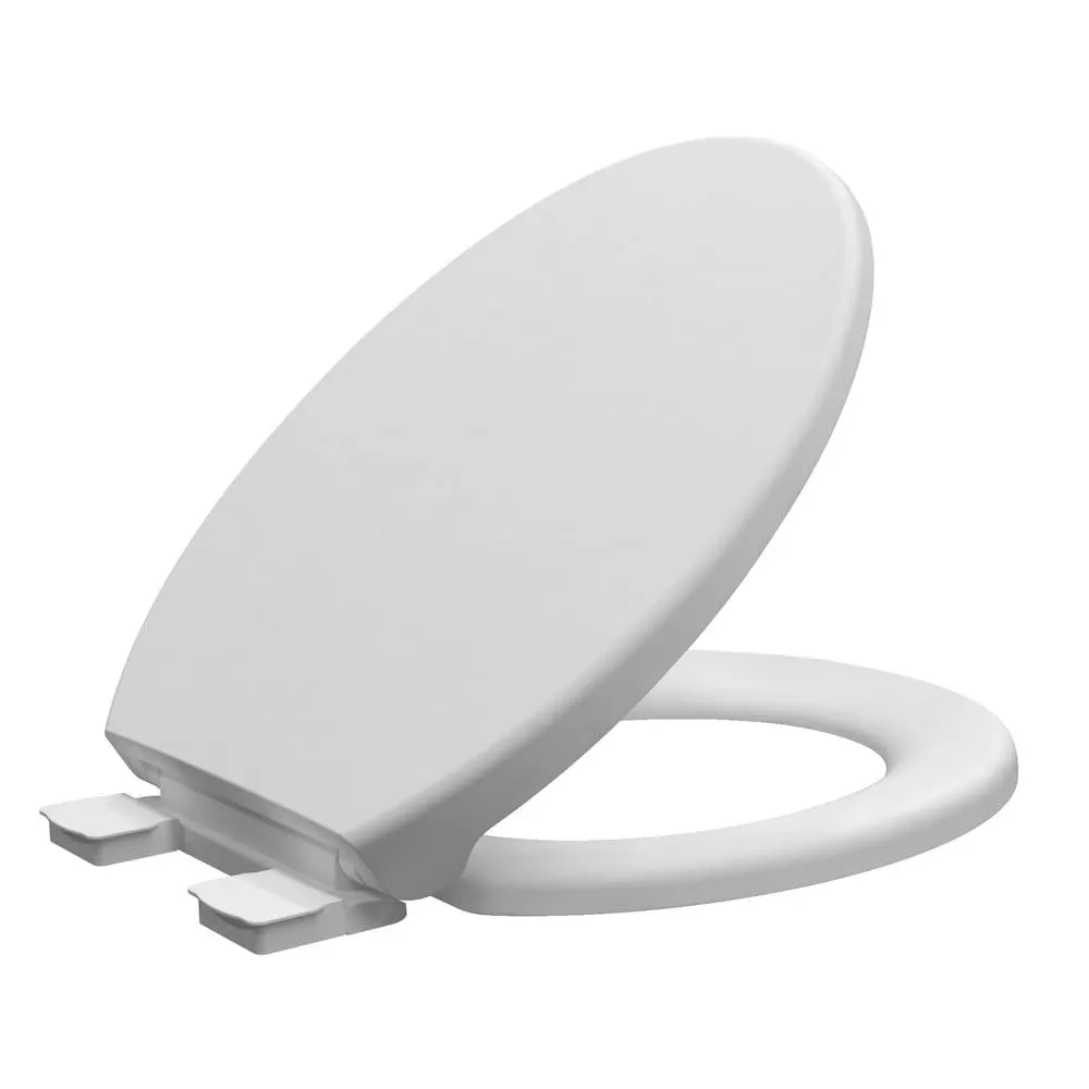 Round Front Closed Toilet Seat with Quick Release and Quiet Close in White