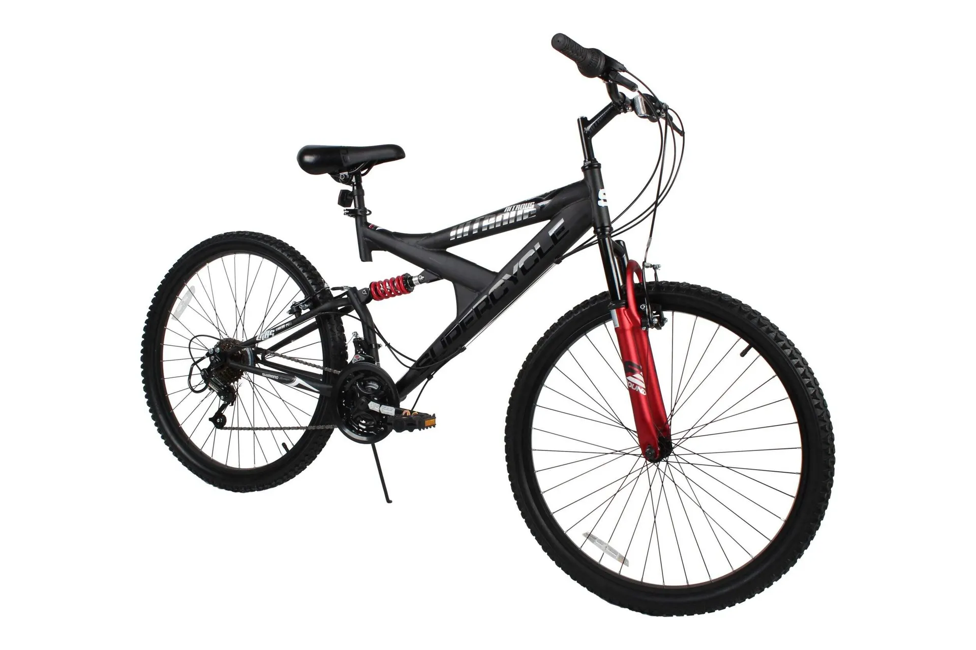 Supercycle Nitrous Dual Suspension Mountain Bike, 26-in Wheel, Black/Red