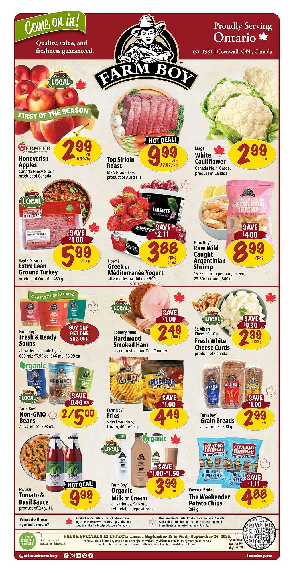 Farm Boy flyer from September 18 to September 24 2025 - flyer page 1
