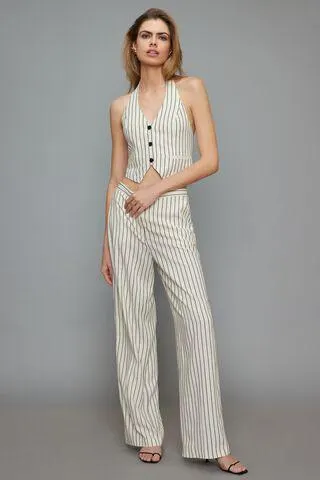 Pinstripe Wide Leg Pants