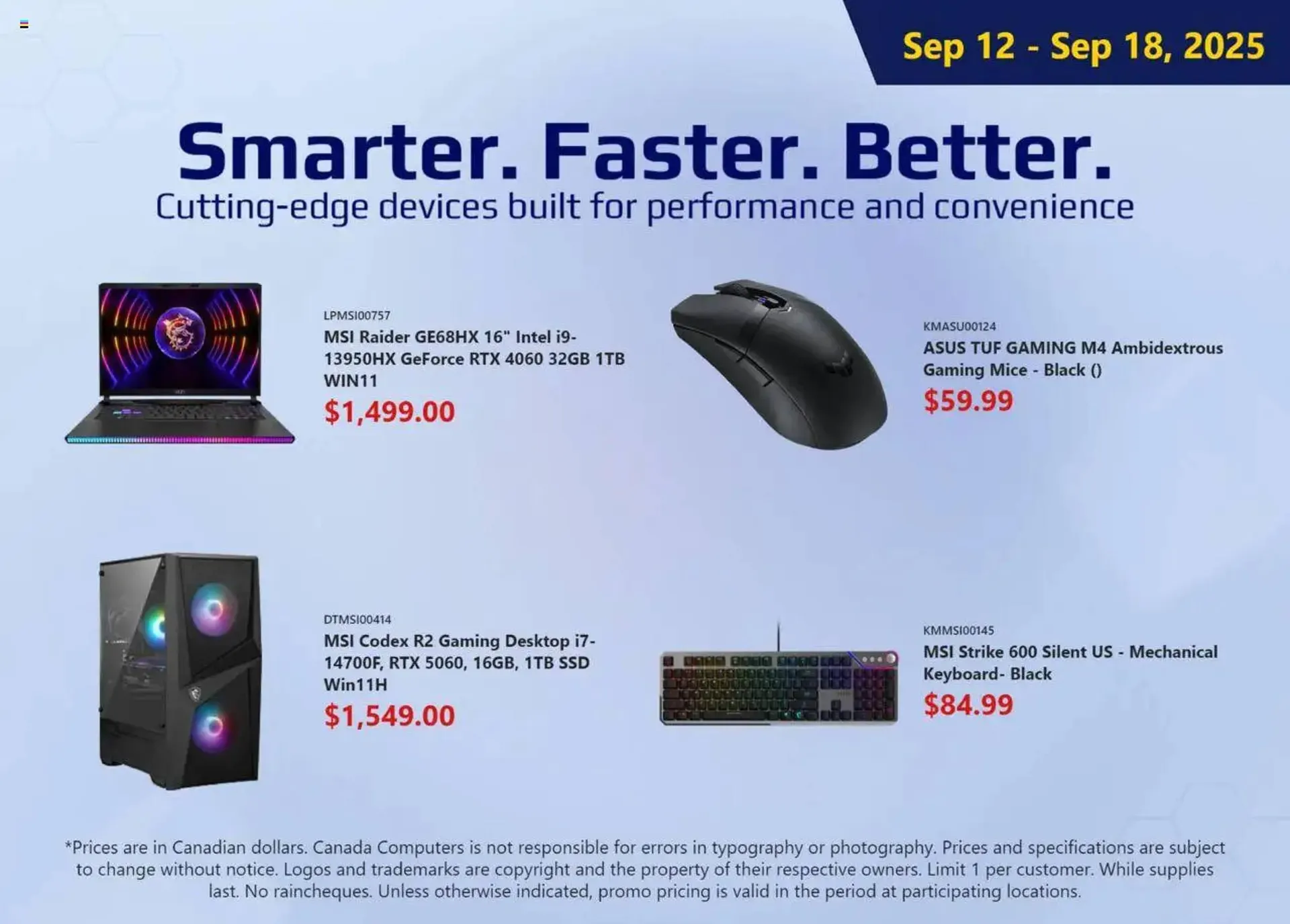 Canada Computers flyer from September 12 to September 18 2025 - flyer page 1