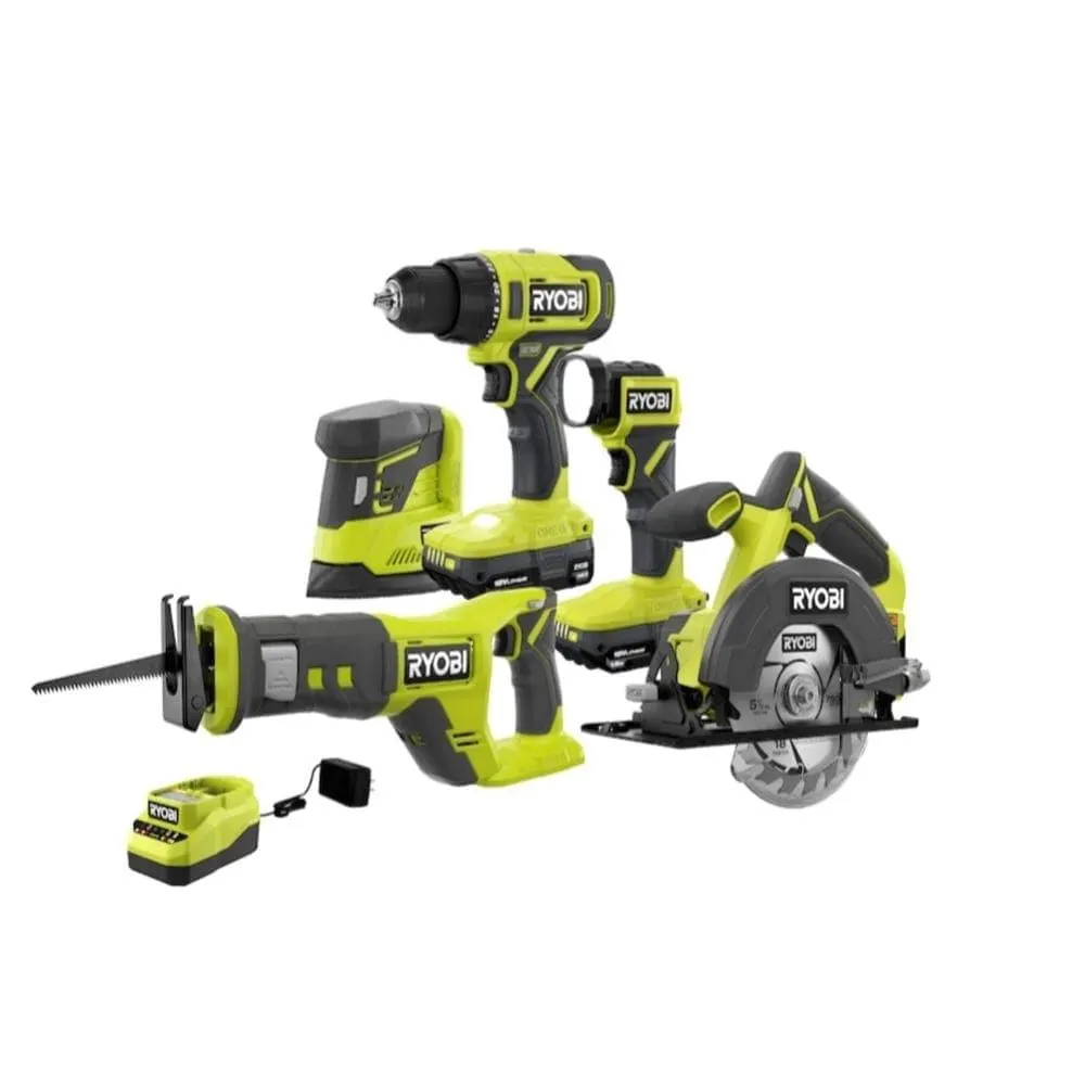 18V ONE+ Cordless 5-Tool Woodworking Kit with (2) 1.5 Ah Batteries and Charger