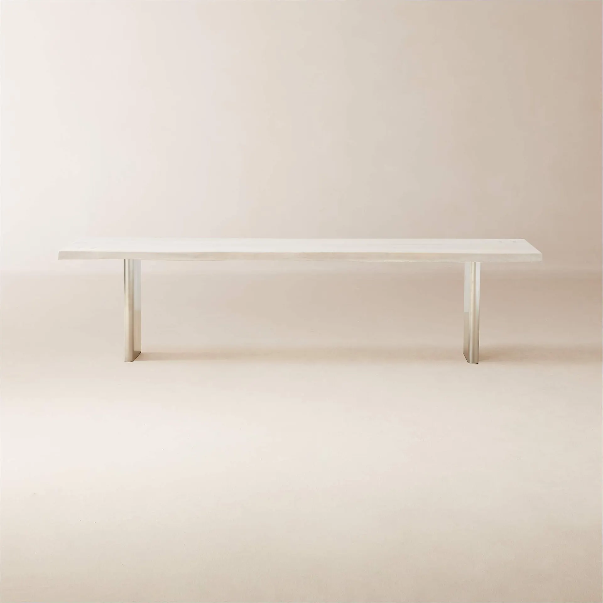 Landscape 118" Rectangular White Washed Wood Dining Table