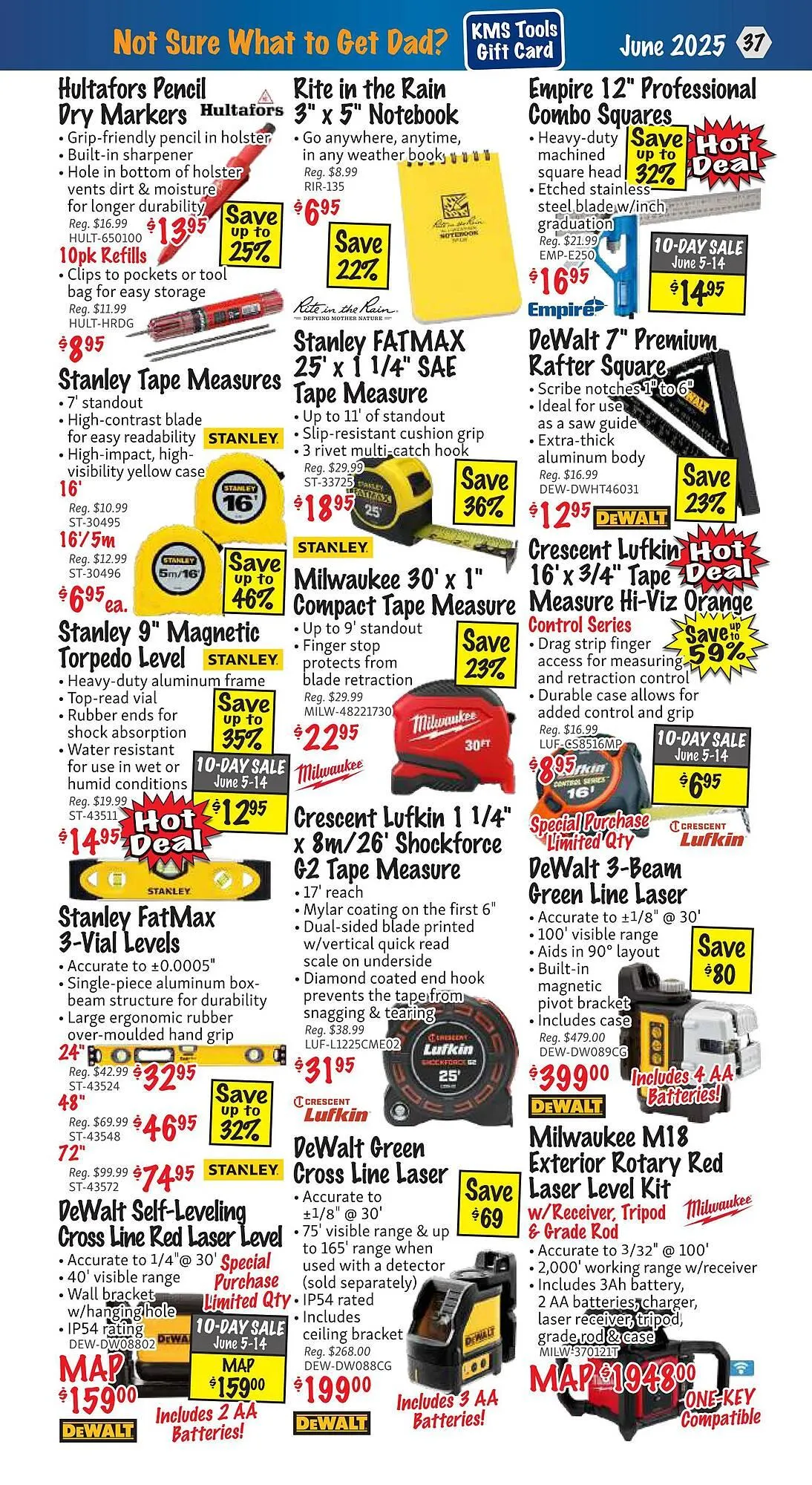 KMS Tools flyer from June 1 to June 30 2025 - flyer page 37