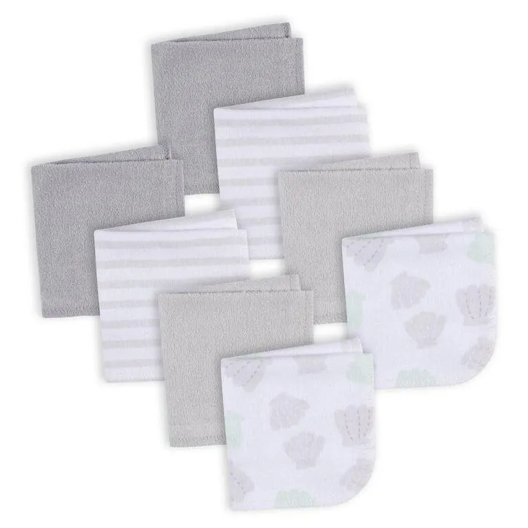 Koala Baby - Grey Knit Washcloth - 8 Pack