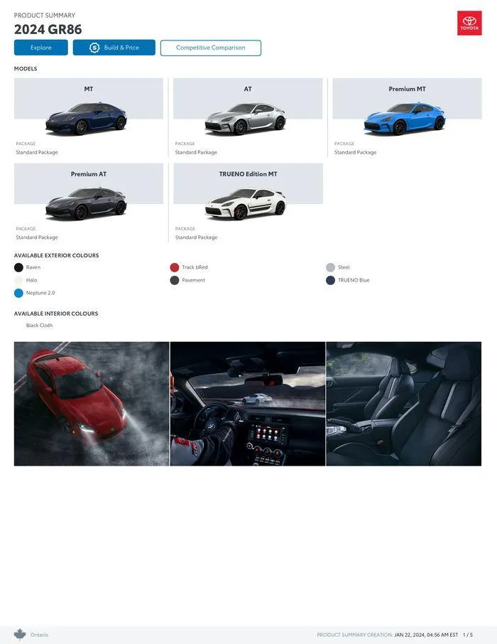 Toyota GR86 from January 22 to January 22 2025 - flyer page 1