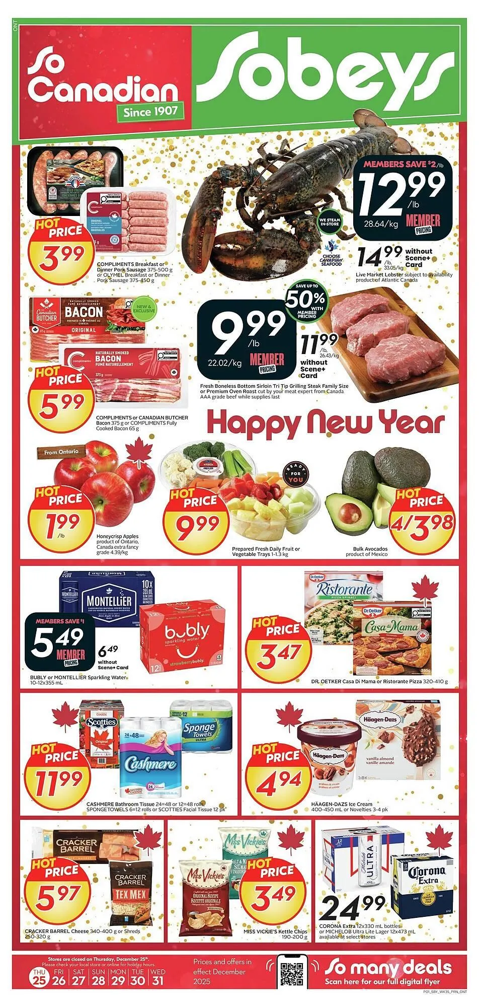 Sobeys flyer from December 25 to January 1 2026 - flyer page 1