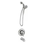 Darcy Bathtub Shower Faucet with Magnextix Handshower in Spot Resist Brushed Nickel (Valve Included)