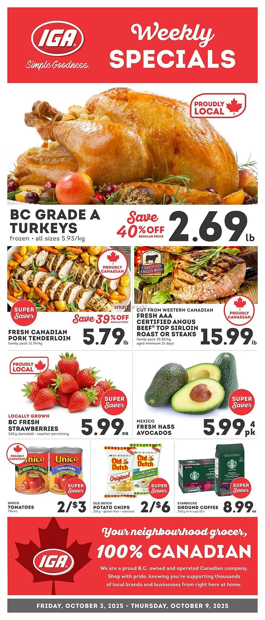 IGA flyer from October 3 to October 9 2025 - flyer page 1