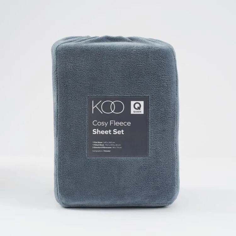 KOO Cosy Fleece Sheet Set Teal