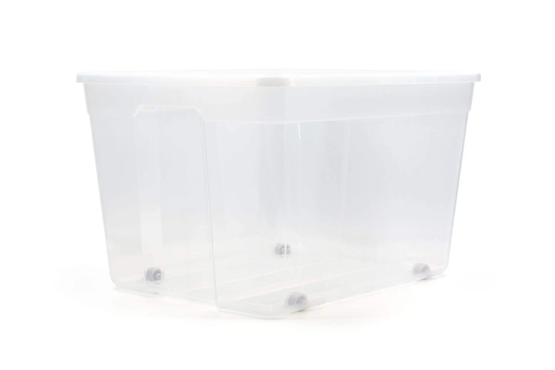 type A Clear Storage Tote with Wheels, 80-L