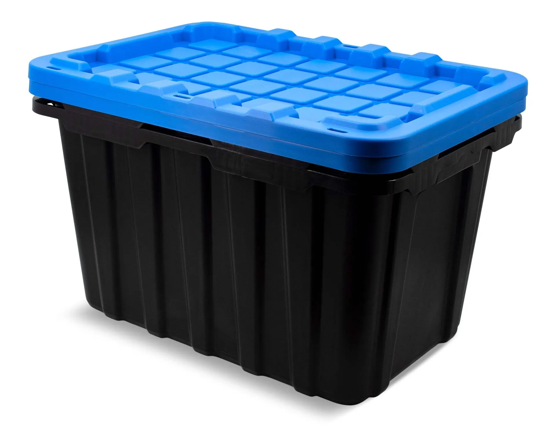 Mastercraft Heavy Duty Plastic Storage Box Container, 102-L, Black, 2-pk