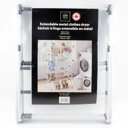 Sèche linge extensible en métal blanc