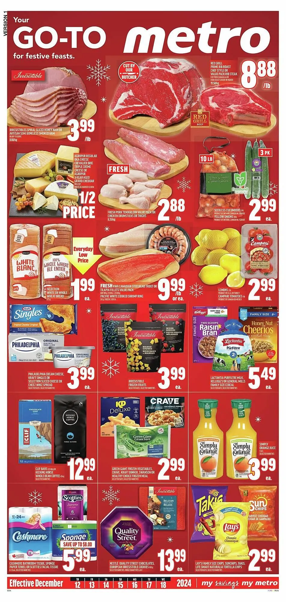 Metro flyer from December 12 to December 19 2024 - flyer page 1