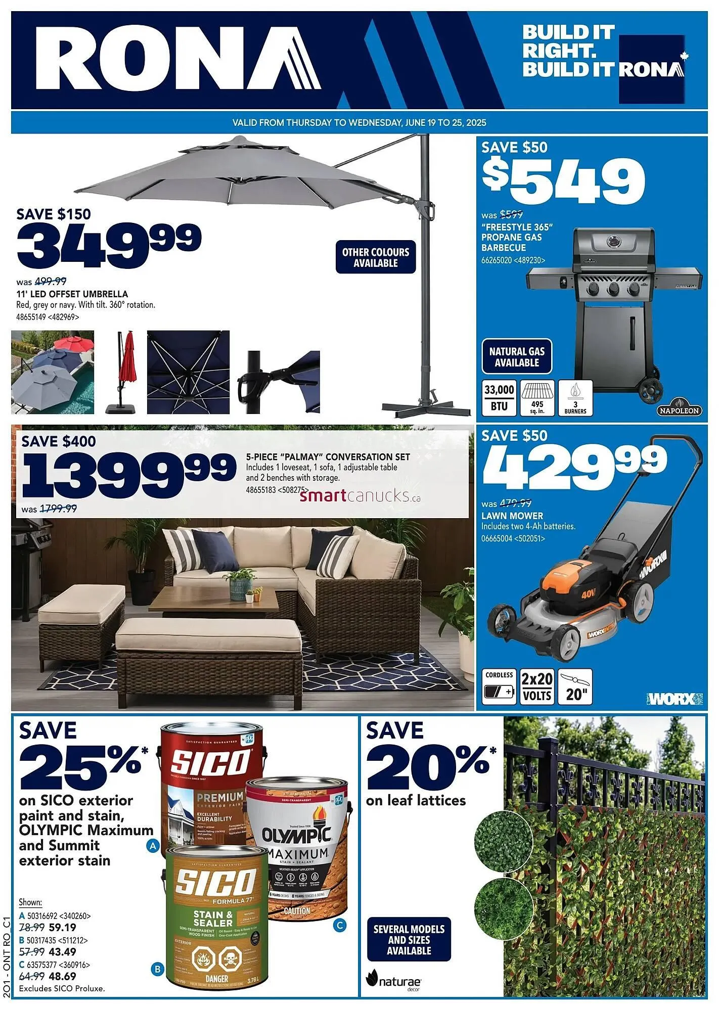 RONA flyer from June 19 to July 2 2025 - flyer page 1