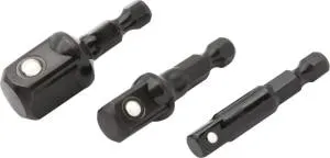 3 pc Impact Stubby Socket Adapter Set