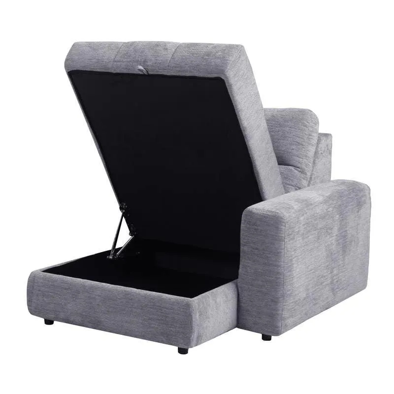 Chaise longue modulaire bras droit avec rangement