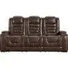 Game Zone Power Reclining Sofa With Power Headrest - Bark