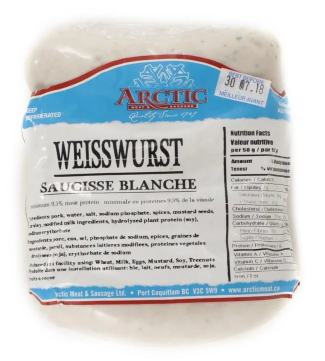 Arctic - WEISSWURST Sausage (Pack of 4)