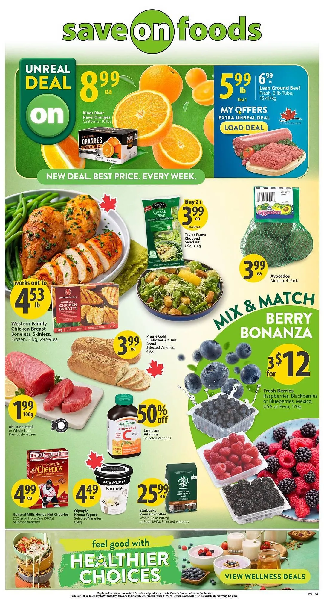 Save on Foods flyer from January 1 to January 7 2026 - flyer page 1