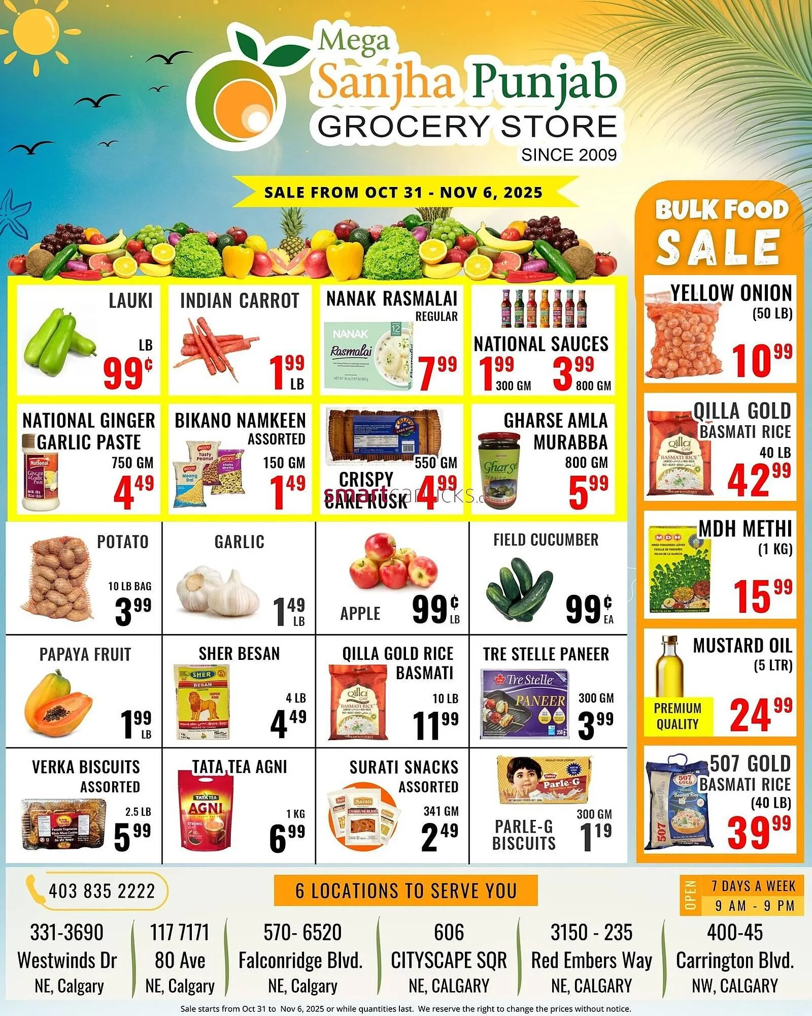 Mega Sanjha Punjab Grocery Store flyer from October 31 to November 5 2025 - flyer page 1