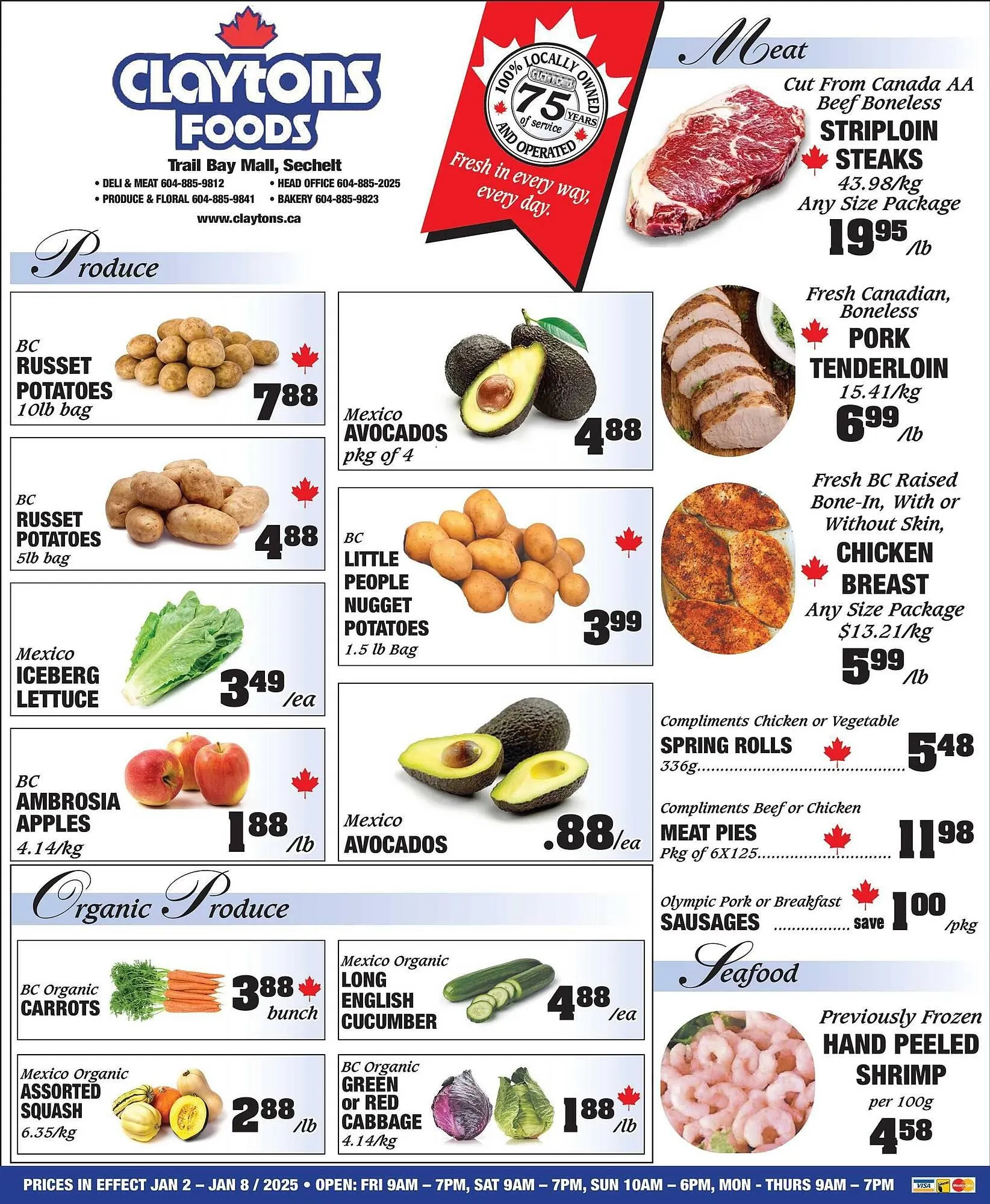 Claytons Heritage Market flyer from January 2 to January 8 2026 - flyer page 1