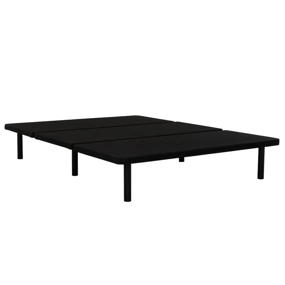ZenBase Black Upholstered Full Platform Bed Frame