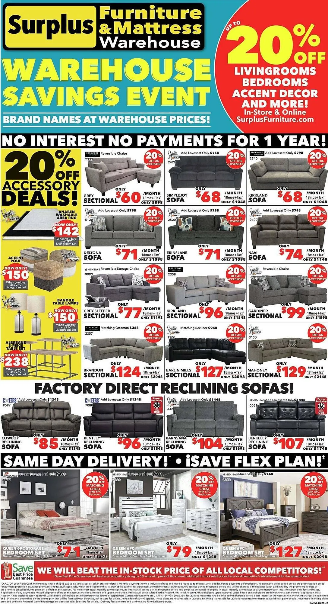 Surplus Furniture flyer from July 7 to July 14 2025 - flyer page 1