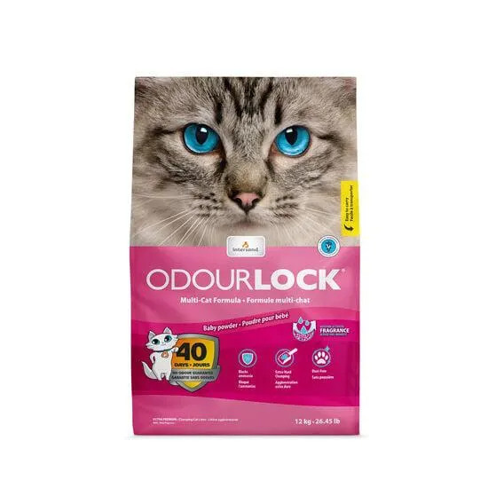 Clumping cat litter, baby powder fragrance, 12 kg