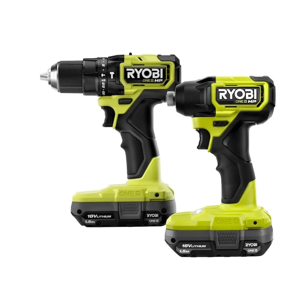 18V ONE+ Brushless Compact Hammer Drill and Impact Kit with (2) 1.5 Ah Batteries & Charger