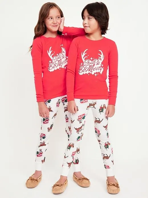 Gender-Neutral Graphic Snug-Fit Pajama Set for Kids