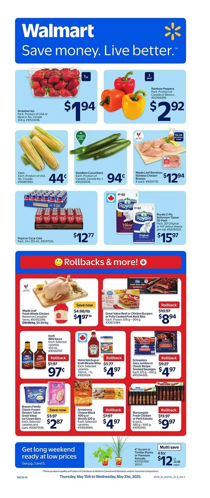 Walmart flyer from May 15 to May 21 2025 - flyer page 1