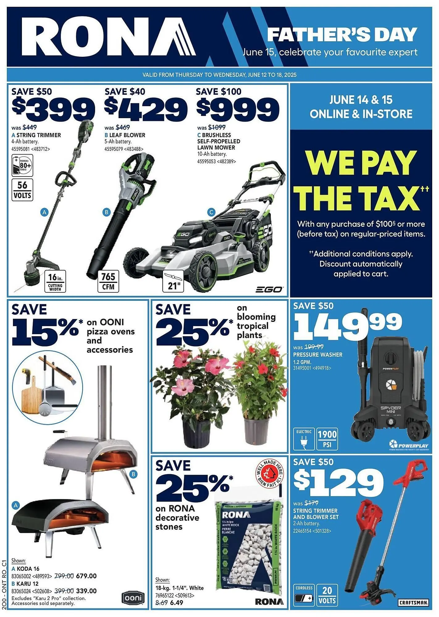 RONA flyer from June 13 to July 4 2025 - flyer page 1