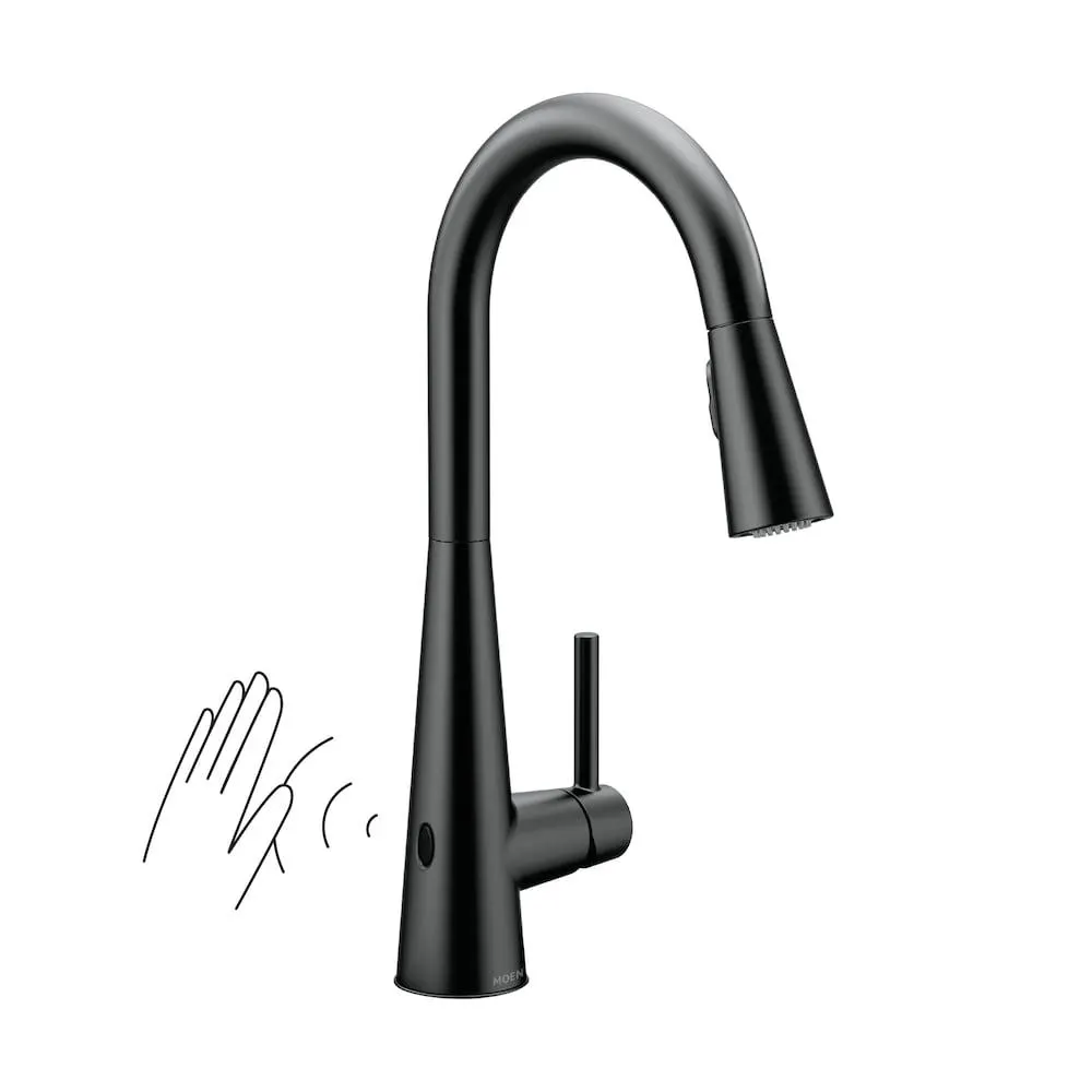 Sleek Touchless Pull Down Kitchen Faucet/Tap in Matte Black