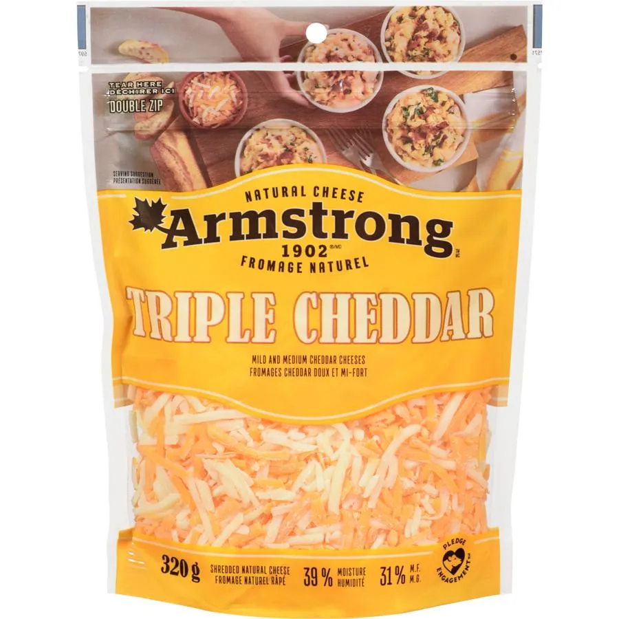 Shredded Natural Cheese Triple Cheddar, 31 % M.F.