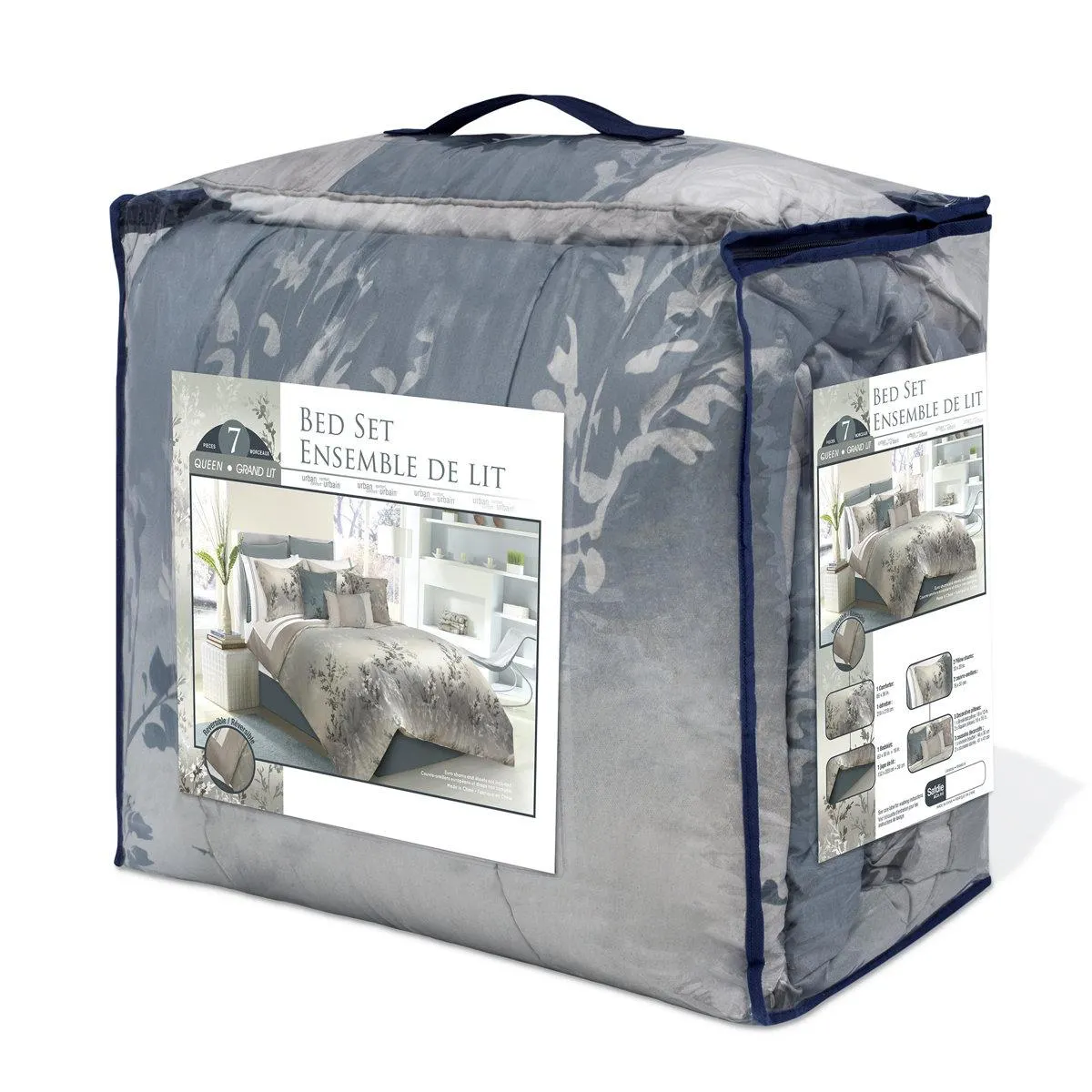 Riviera Green/Silver Microfiber Farmhouse / Country Comforter Set