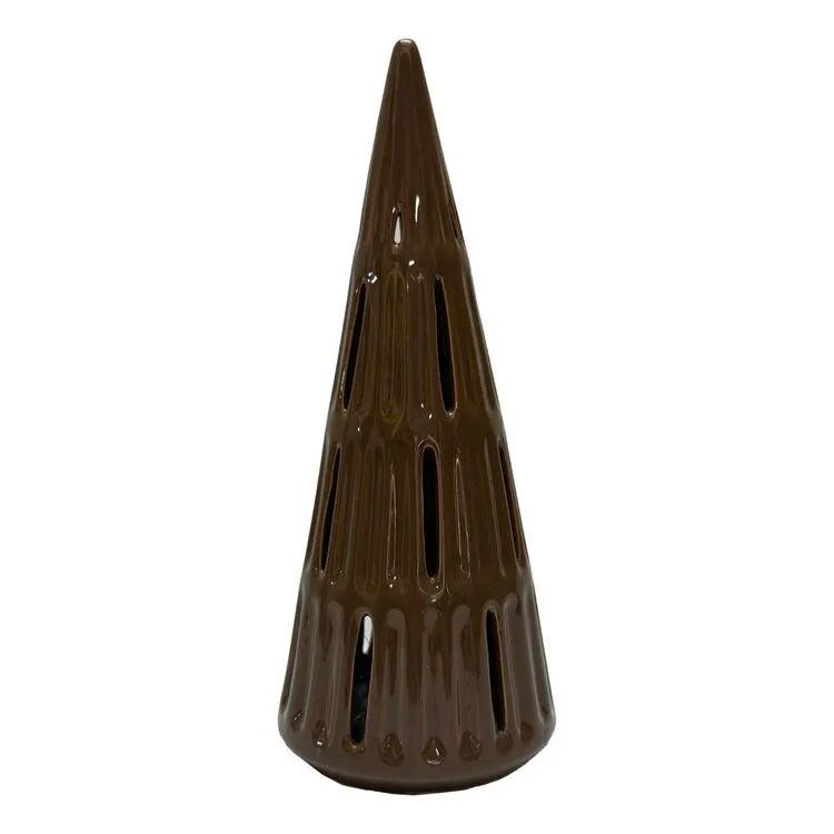 Bouclair LED Ceramic Tree Slit Coco Brown 9 x 9 x 23 cm