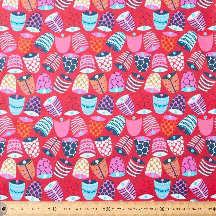 Jocelyn Proust Contemporary Christmas Bells 112cm Quilting Fabric Red 112cm