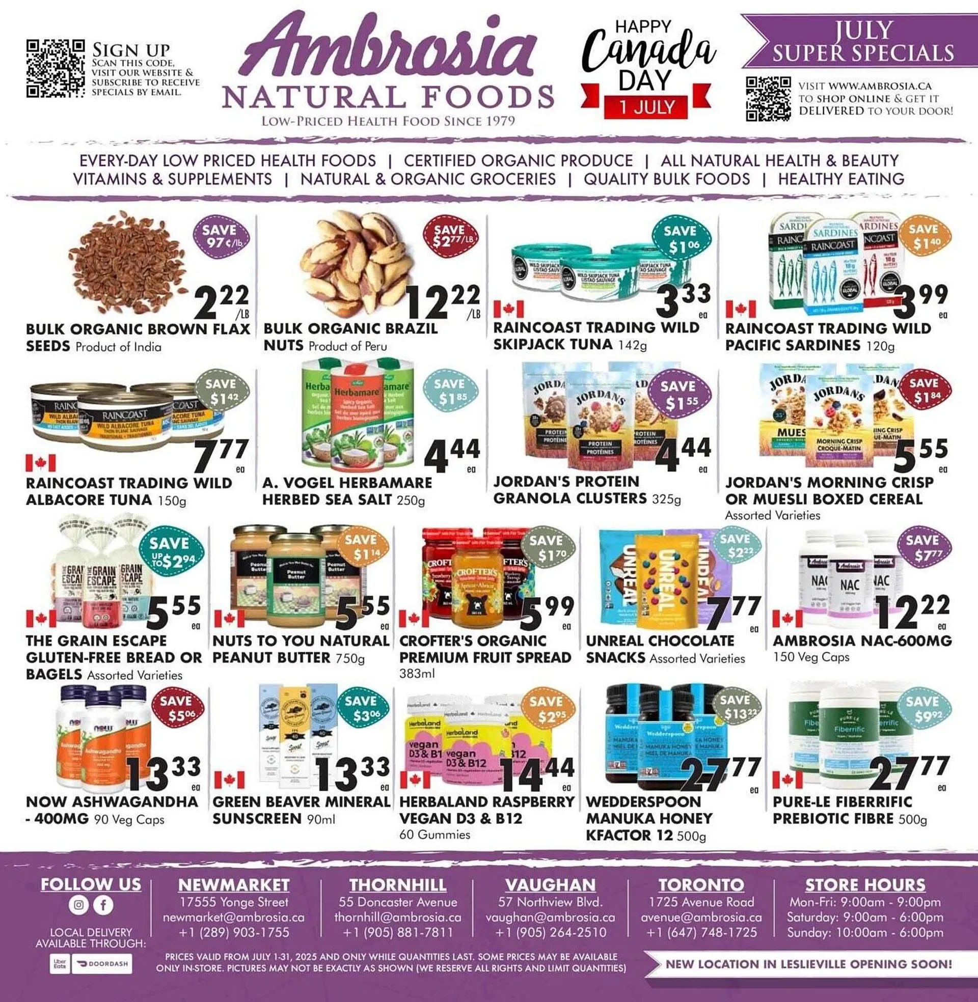Ambrosia Natural Foods flyer - 1