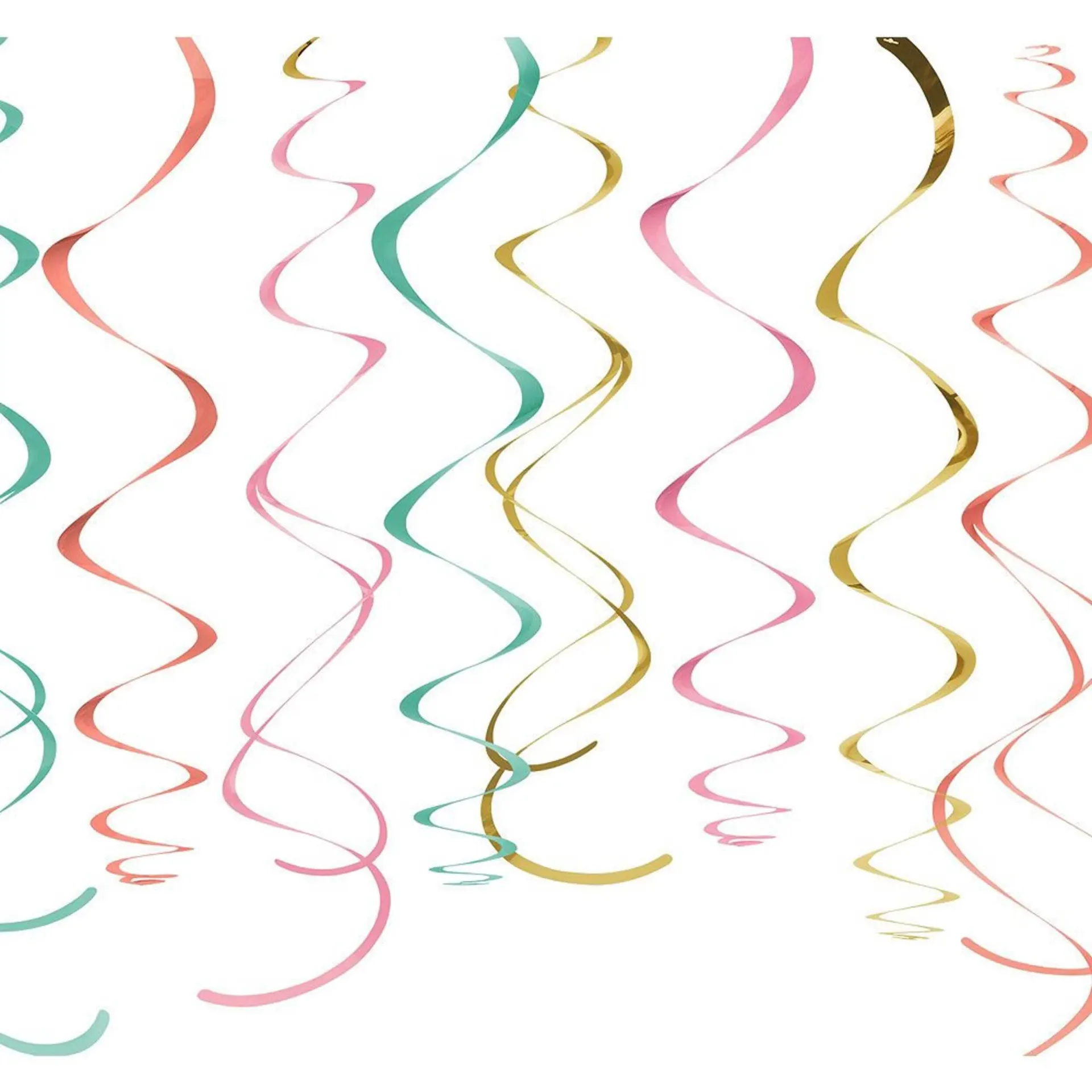 Pastel & Gold Swirl Decorations, 12-pc