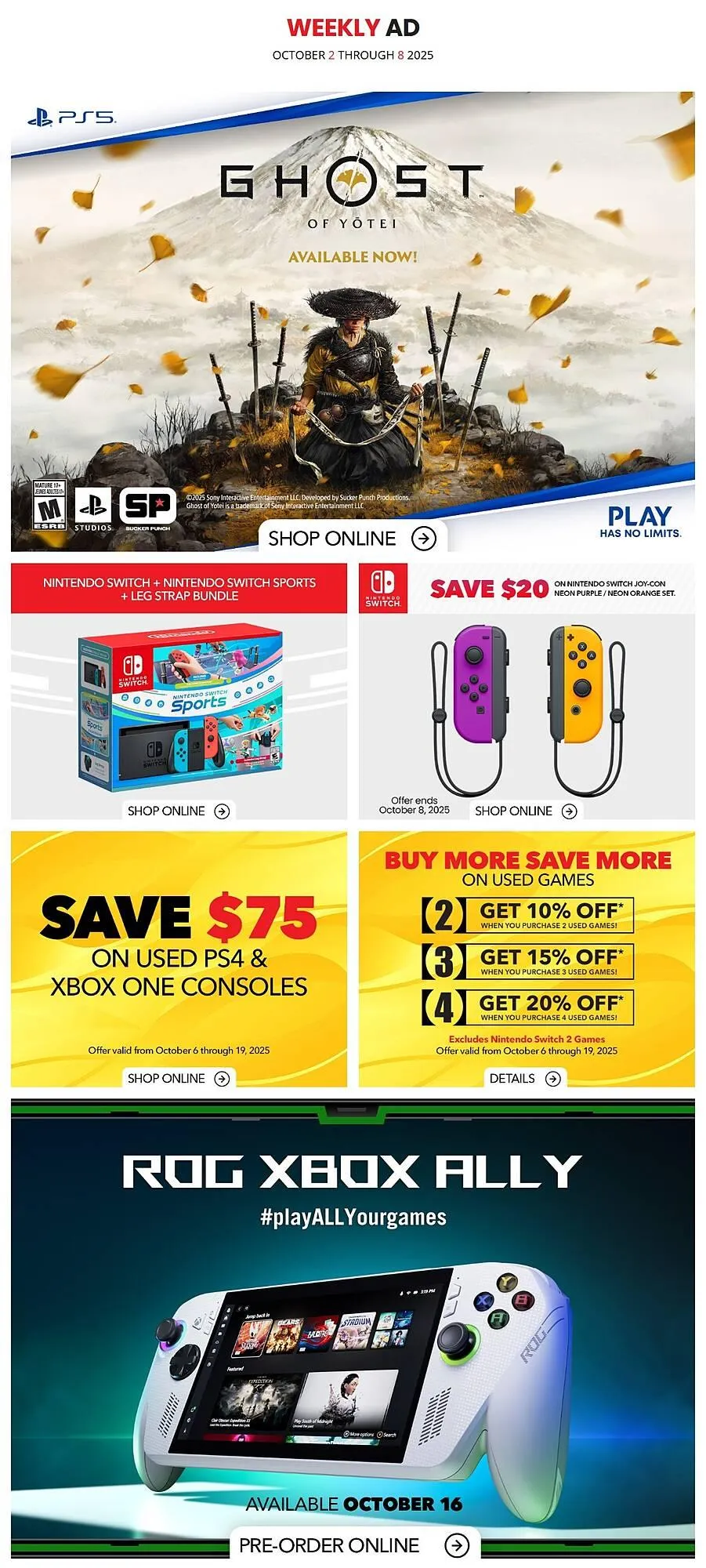 EB Games flyer from October 2 to October 8 2025 - flyer page 1