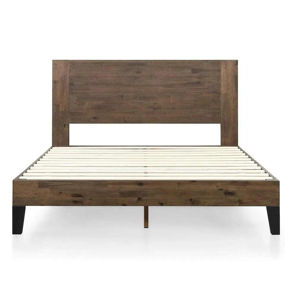 Tonja Full Wood Platform Bed Frame with Headboard