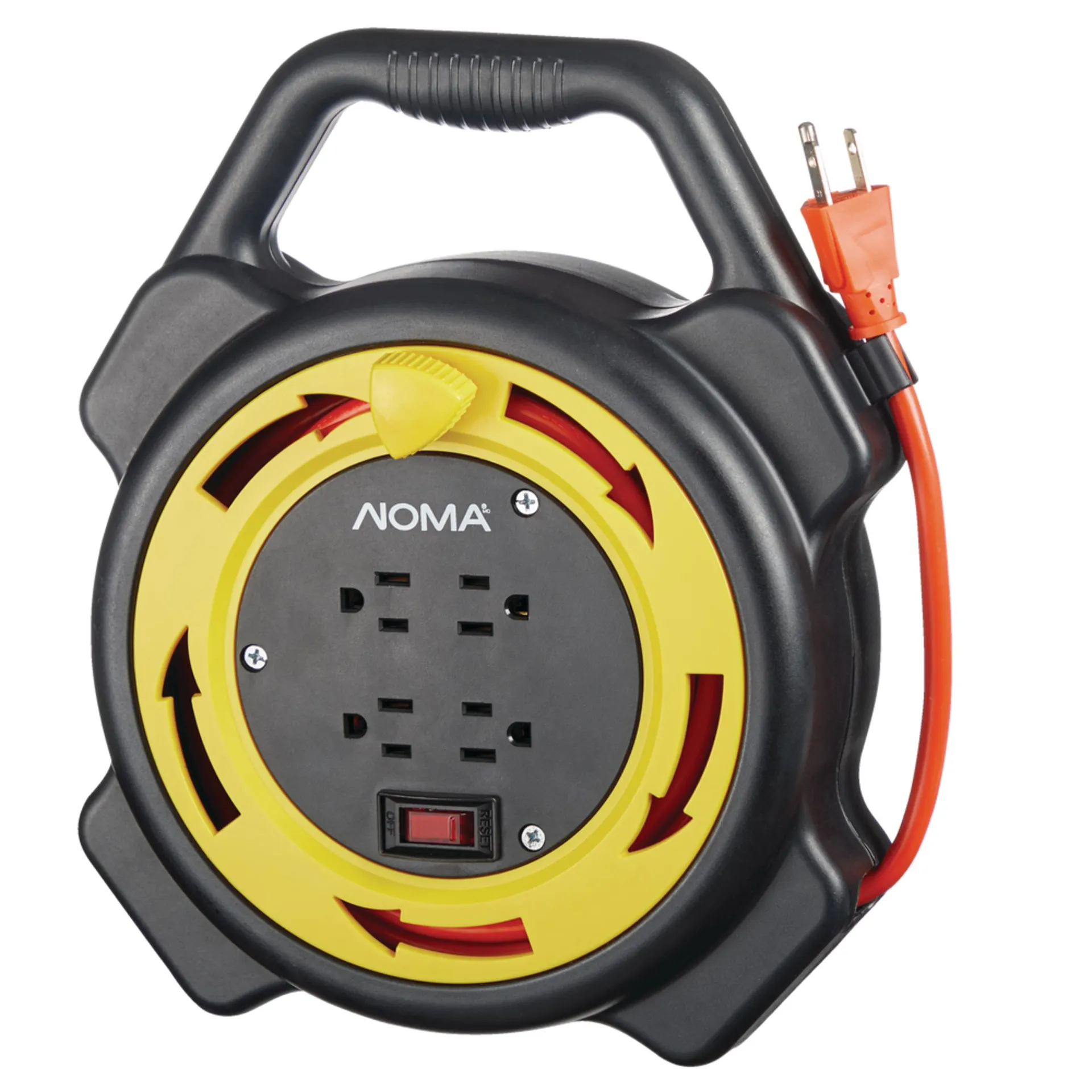 NOMA 25-ft 16/3 Extension Cord with Storage Reel, 4 Grounded Outlets and Circuit Breaker