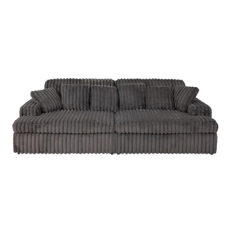 Sofa en velours côtelé avec 2 chaises longues