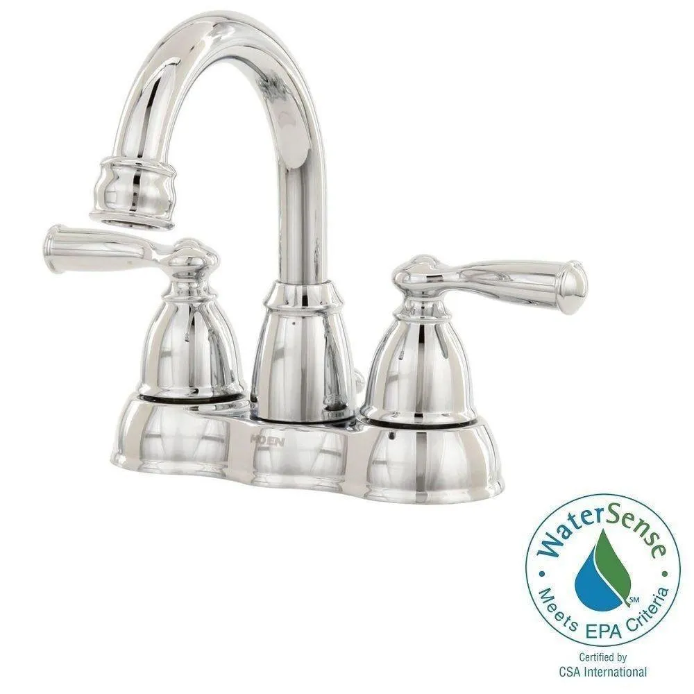 Banbury 2 Handle 4-inch Centerset Bathroom Sink Faucet/Tap in Chrome (Drain and Valve Included)