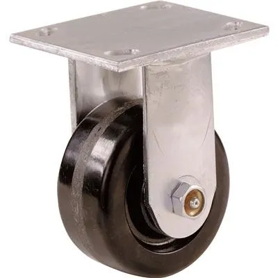 6-Inch Phenolic Rigid Plate Caster, 840-lb Load Capacity